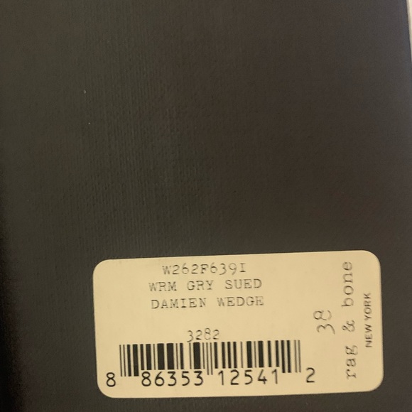 ✨NIB Rag & Bone Damien Wedge in Warm Grey Suede - Size 8 (38) - Picture 4 of 10